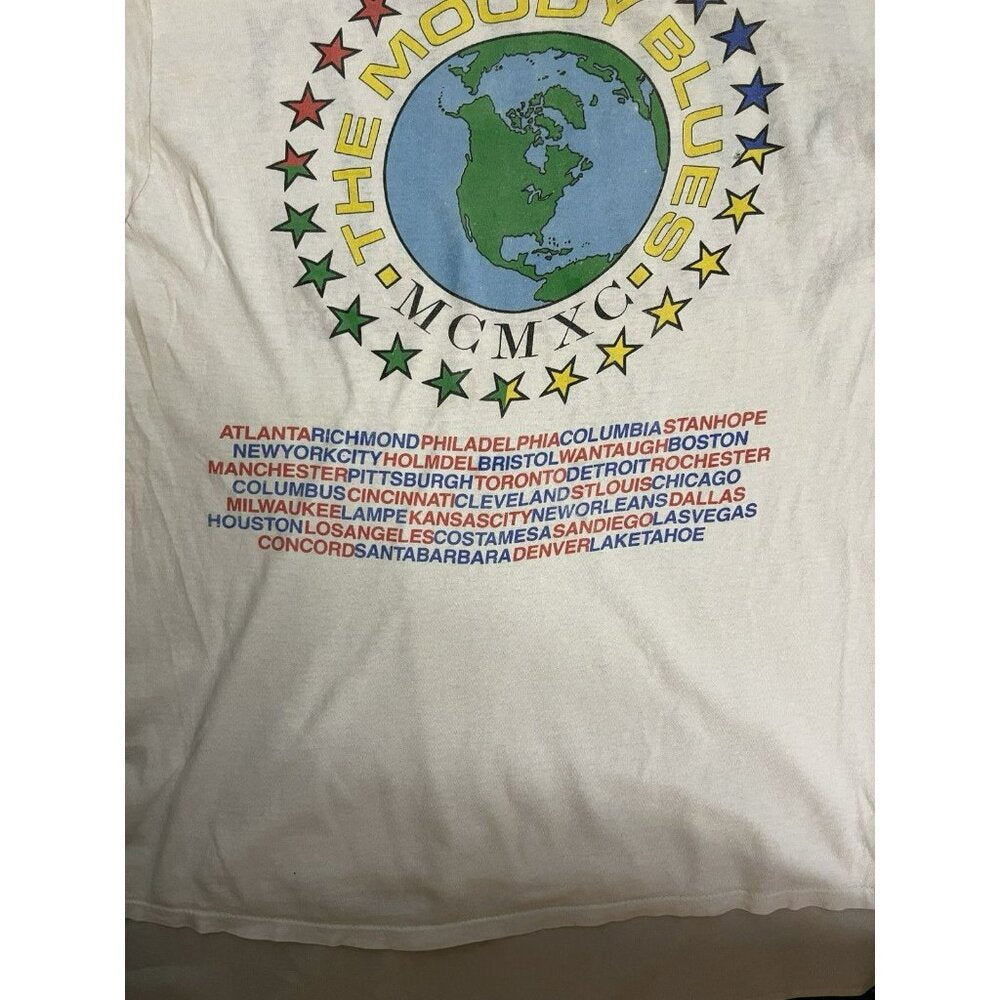 Vintage 1990 Brokum Moody Blues World Tour T Shirt