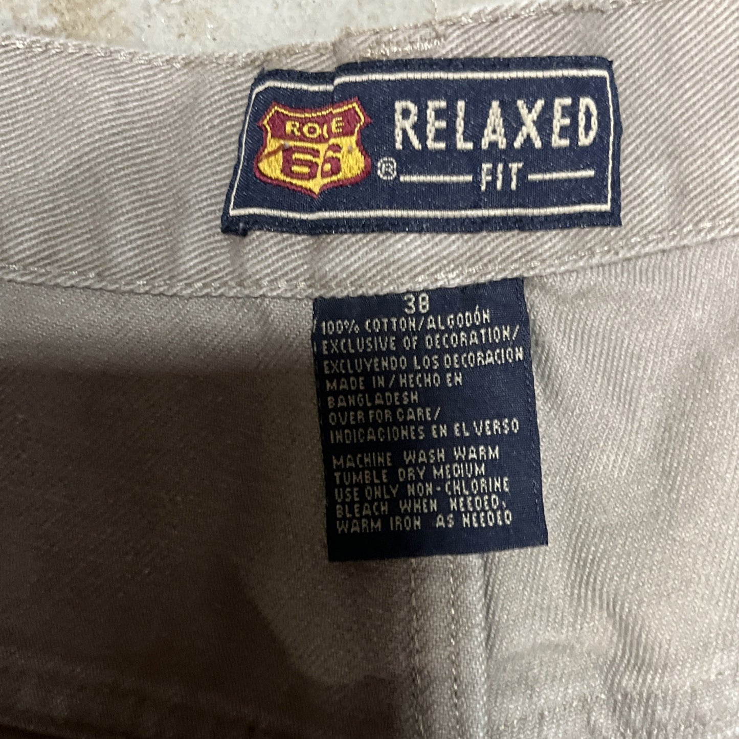 Vintage Route 66 Tan Denim Shorts