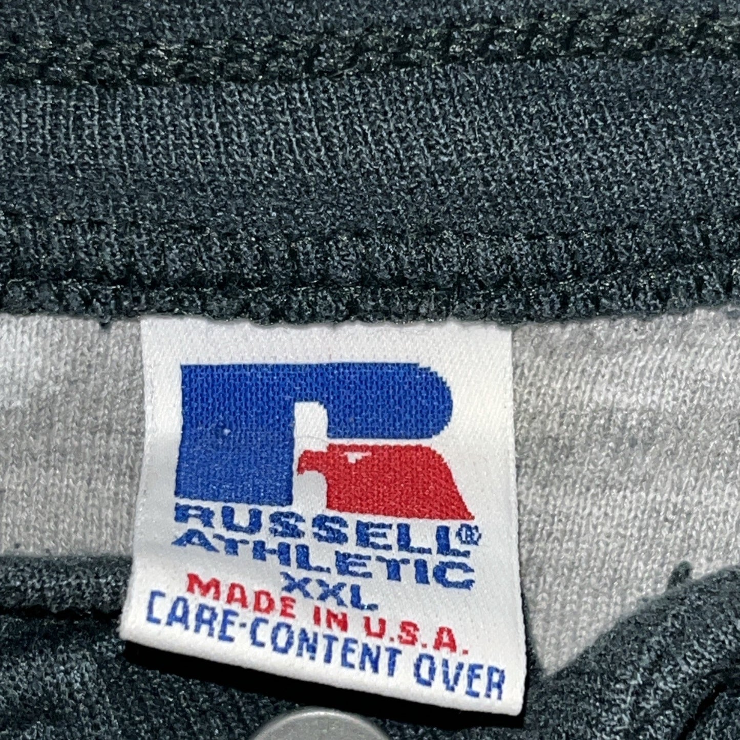 Vintage Russell Athletic 80s Sweatshirt Henley Paint Splatter 2XL Made In USA