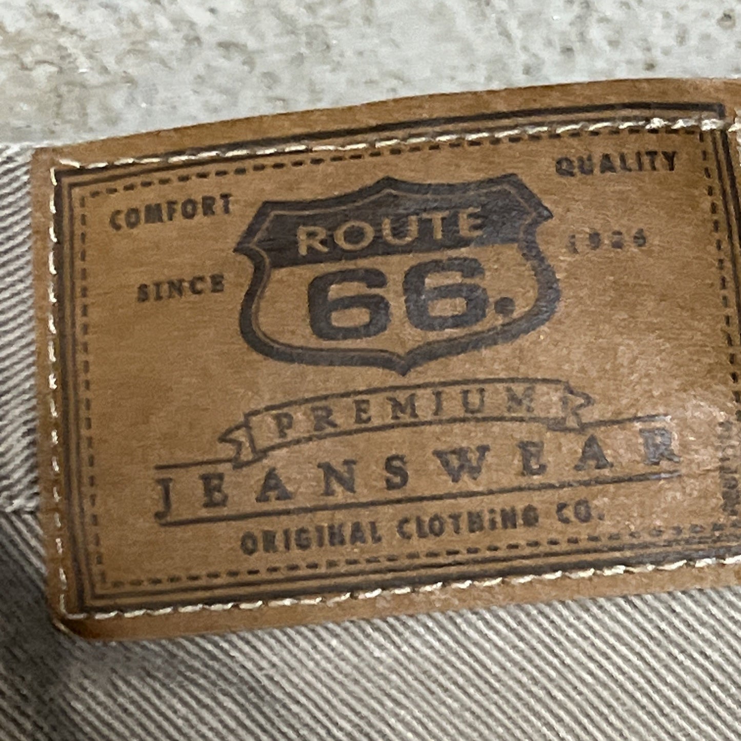 Vintage Route 66 Tan Denim Shorts