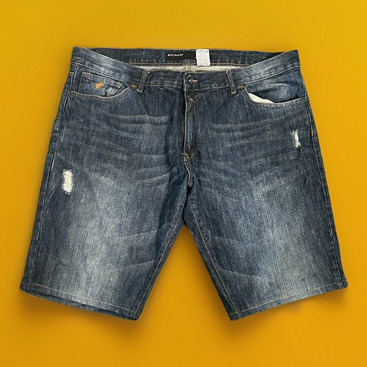 Rocawear Custom Jean Shorts Mens Sz 40 Denim Jorts Hip Hop Baggy Skater
