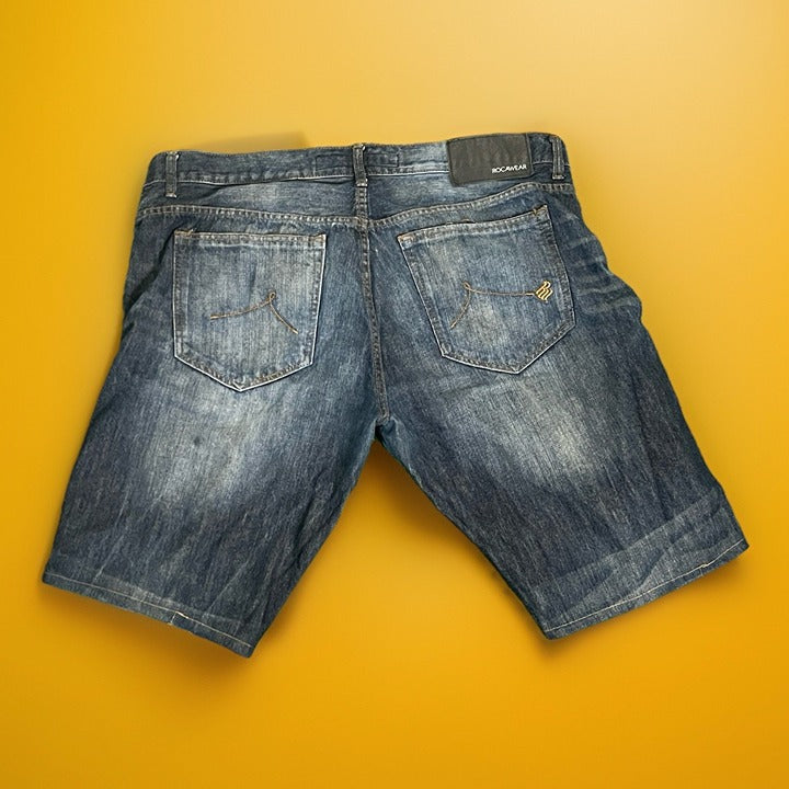 Rocawear Custom Jean Shorts Mens Sz 40 Denim Jorts Hip Hop Baggy Skater