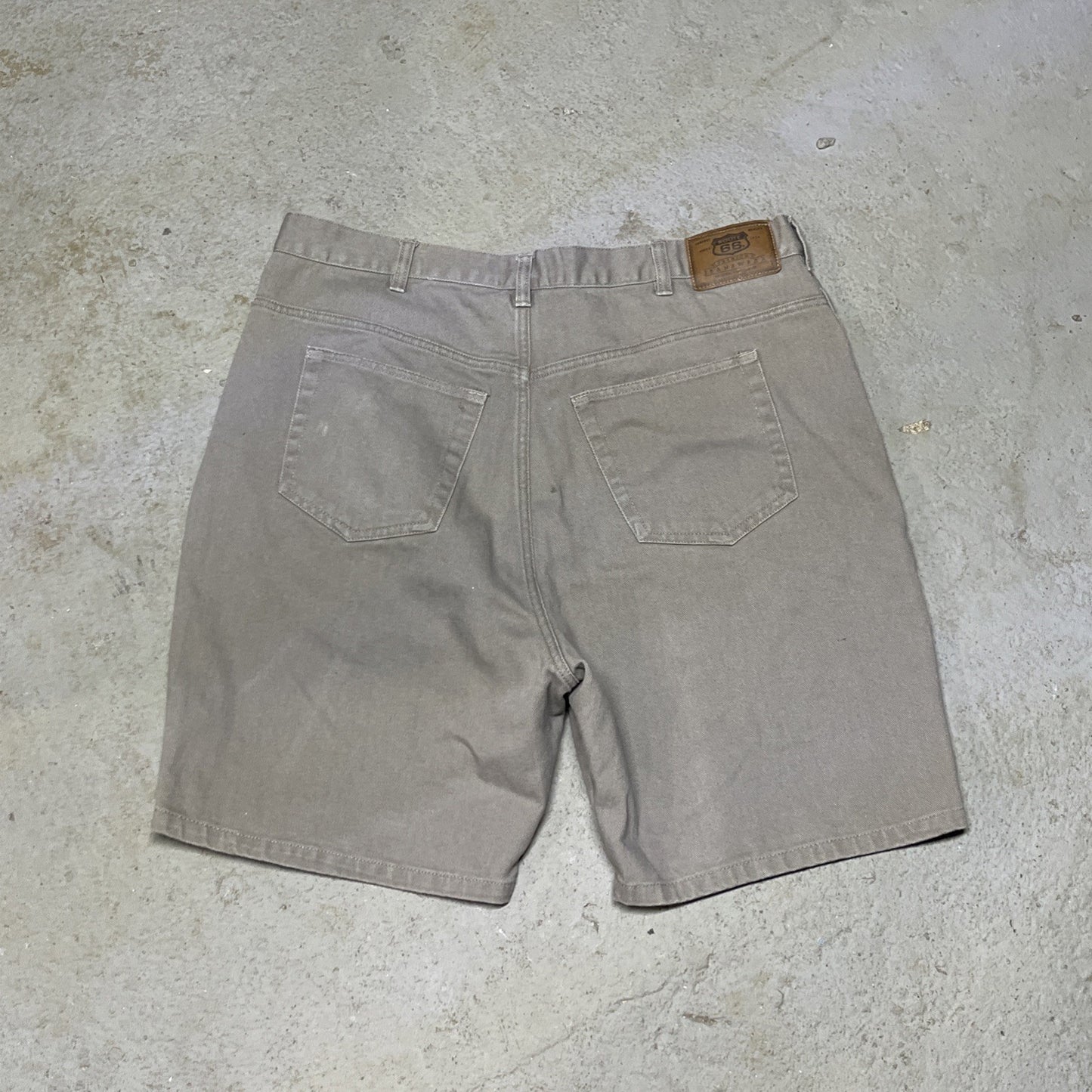 Vintage Route 66 Tan Denim Shorts