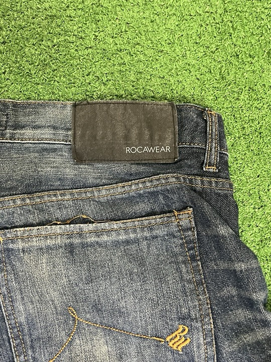 Rocawear Custom Jean Shorts Mens Sz 40 Denim Jorts Hip Hop Baggy Skater