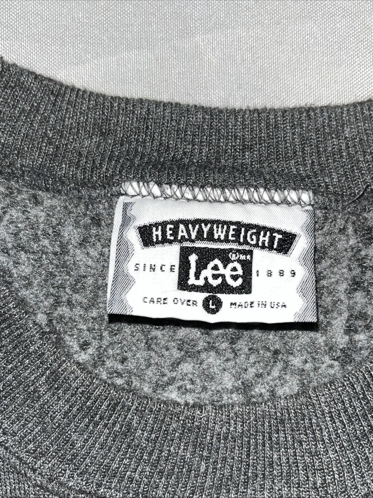 Vintage Lee Heavyweight Charcoal Gray Sz L Bass Crewneck Boxy Pro Shops
