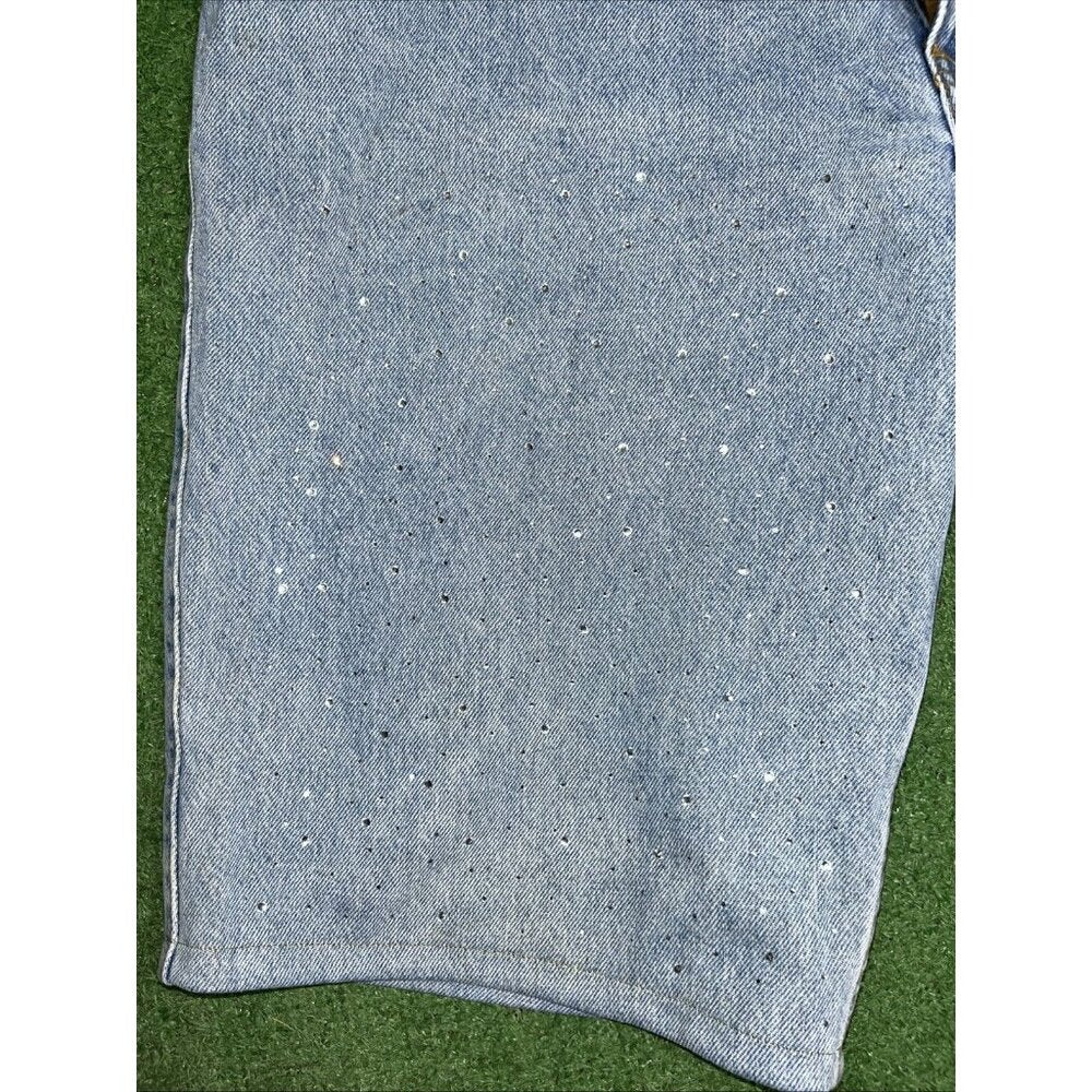 Custom Levi 545 Rhinestone Shorts Jorts Summer Casual Denim Loose Fit Sz 38