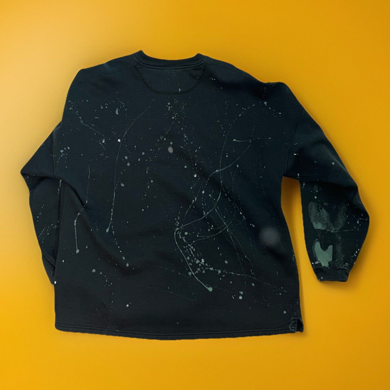 Vintage Russell Athletic 80s Sweatshirt Henley Paint Splatter 2XL Made In USA