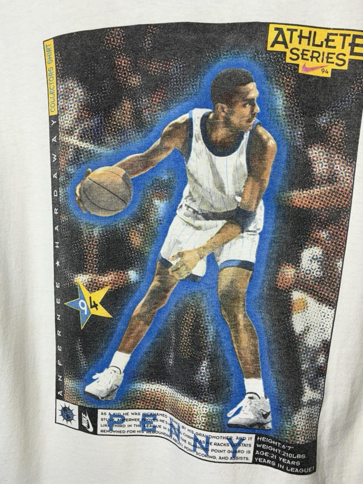 Vintage 90s Penny Hardaway Nike Gray Tag T-Shirt Single Stitch