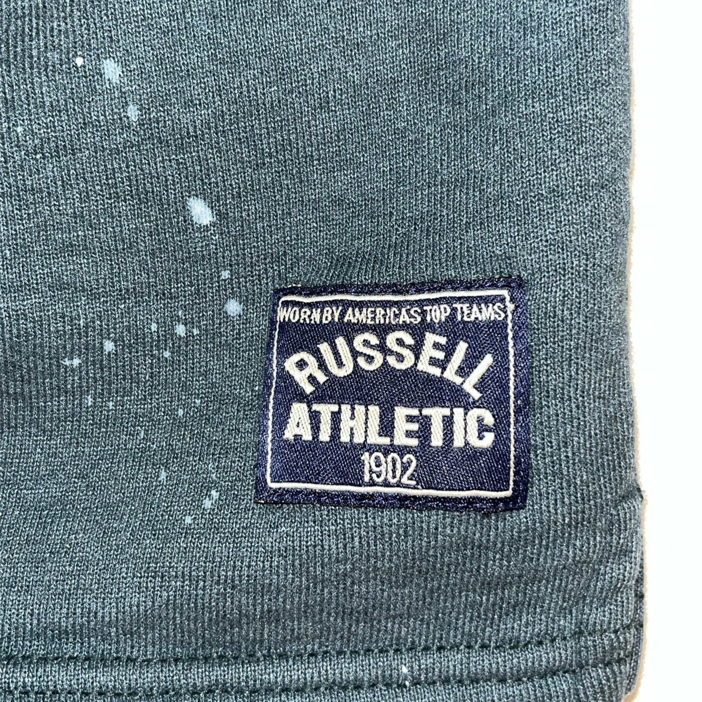 Vintage Russell Athletic 80s Sweatshirt Henley Paint Splatter 2XL Made In USA