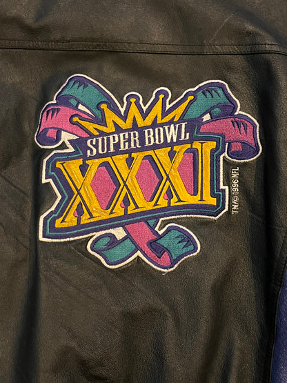 90s Starter Super Bowl 31 Leather Jacket