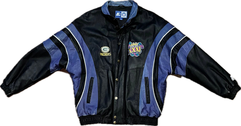 90s Starter Super Bowl 31 Leather Jacket