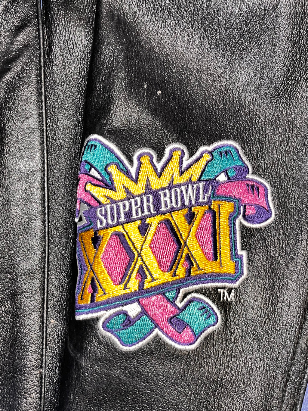 90s Starter Super Bowl 31 Leather Jacket