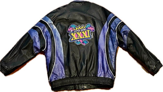 90s Starter Super Bowl 31 Leather Jacket