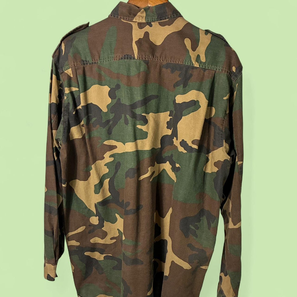Khaki And Brown Vintage Turkish Military Field Shirt