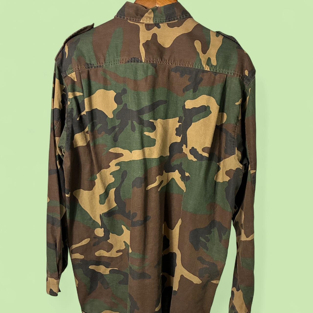 Khaki And Brown Vintage Turkish Military Field Shirt