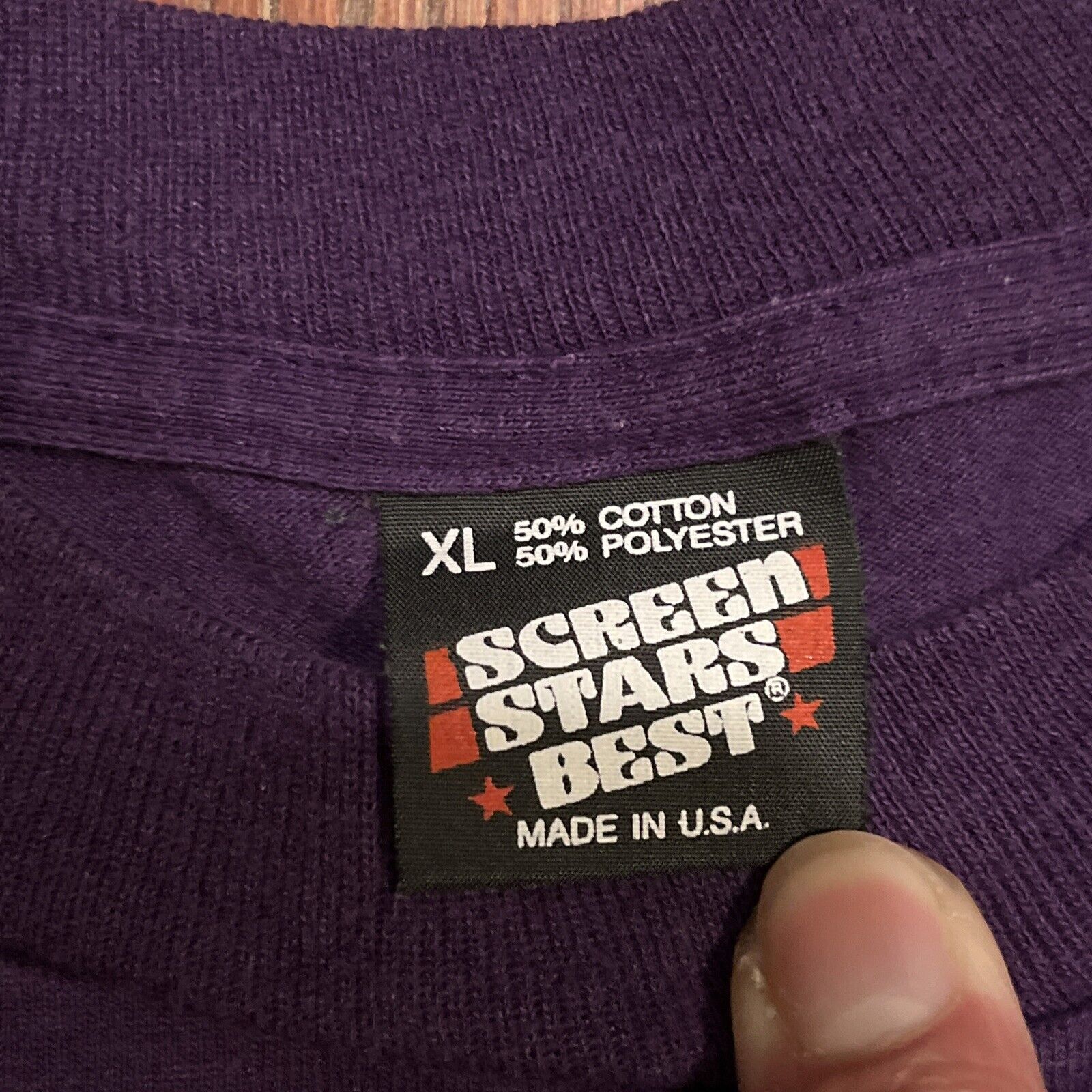 Vintage Stoli Vodka T Shirt Size XL Single Stitch Purple Pink Graffiti 90s