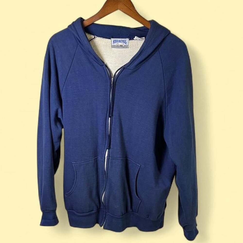 Vintage Kodiak Pass Blue Thermal Lined Zip Up Hoodie