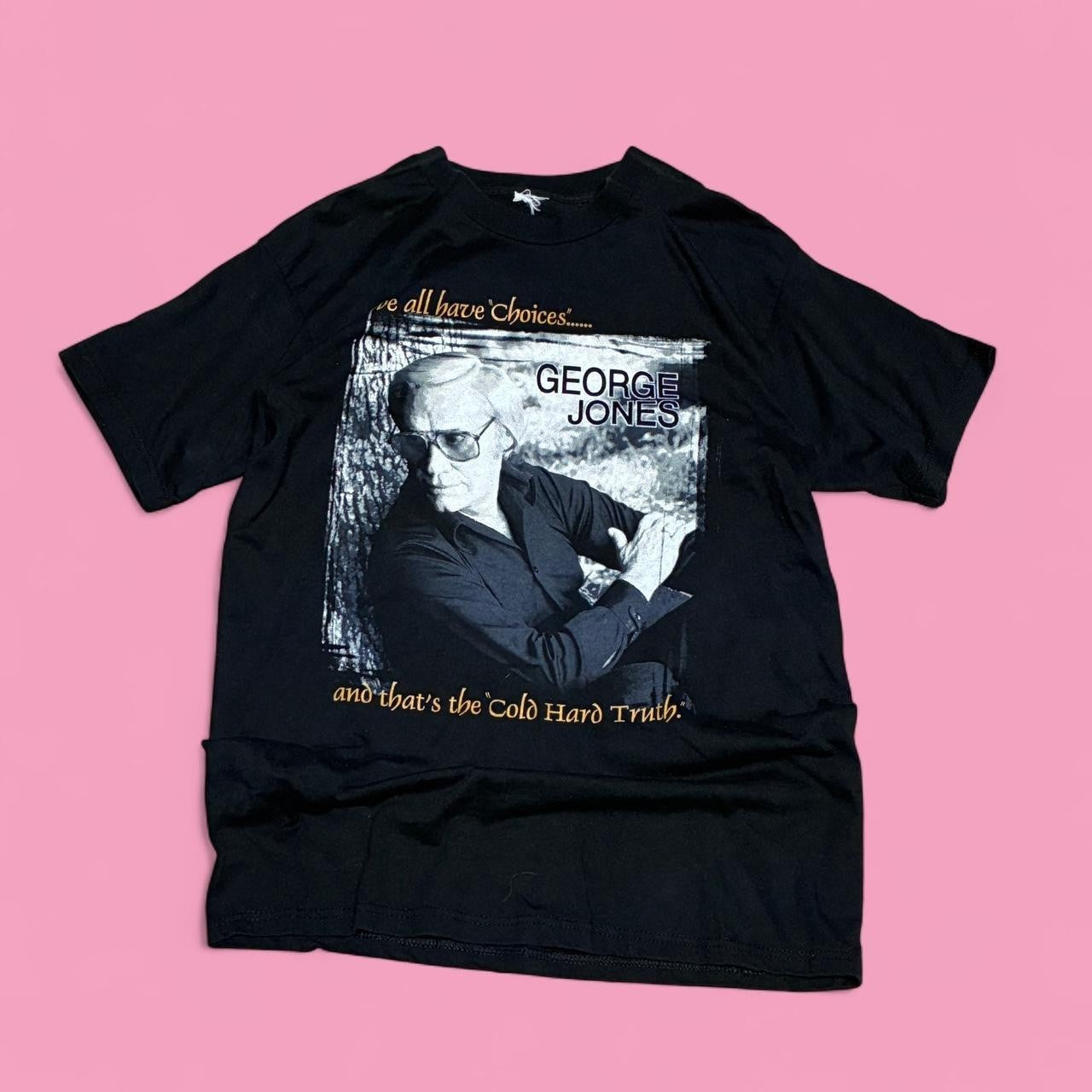 Black Vintage George Jones We All Have Choices Sz L Country Music Tour Tee