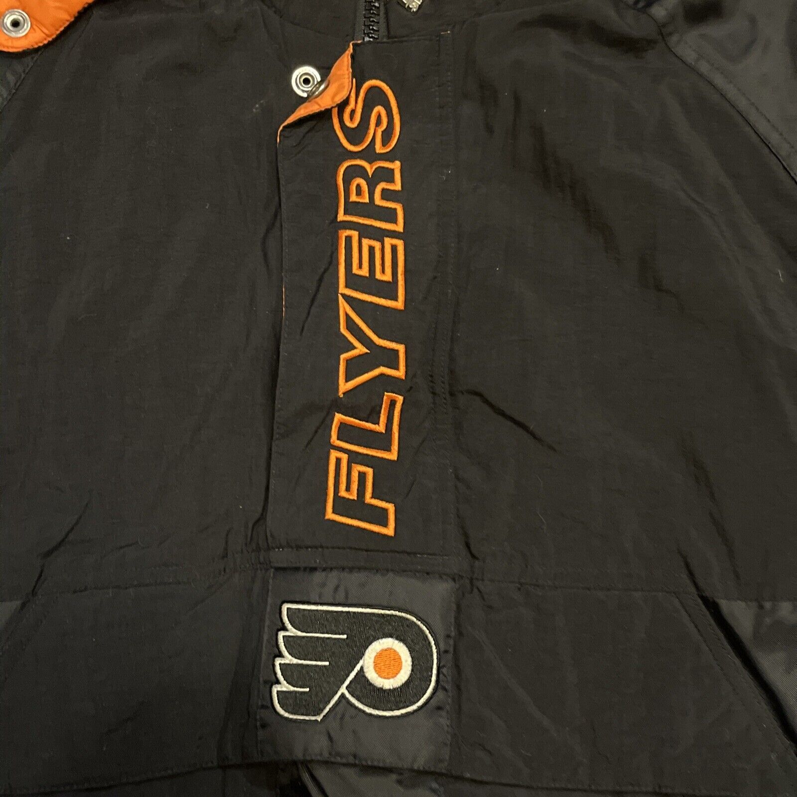 Vintage 90s Starter Philadelphia Flyers Pullover Hooded Coat