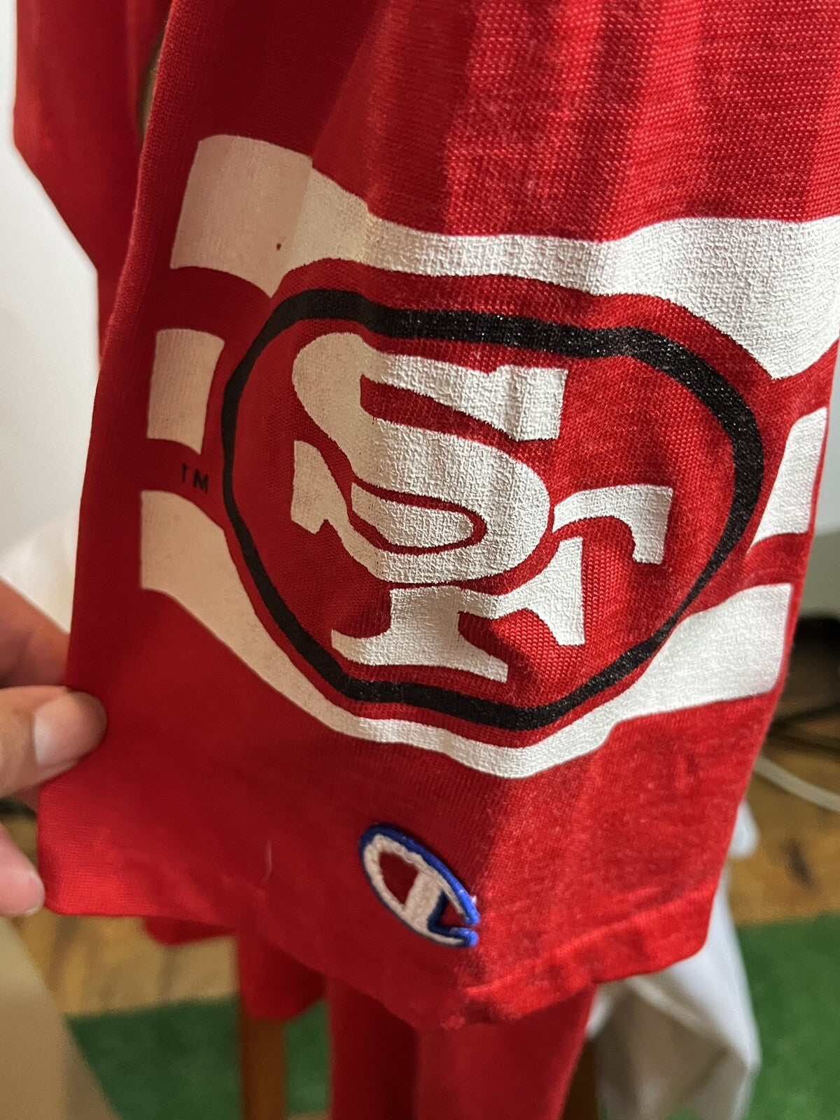 Vintage 80s Champion San Francisco 49ers Jersey Tee Single Stitch Made In USA