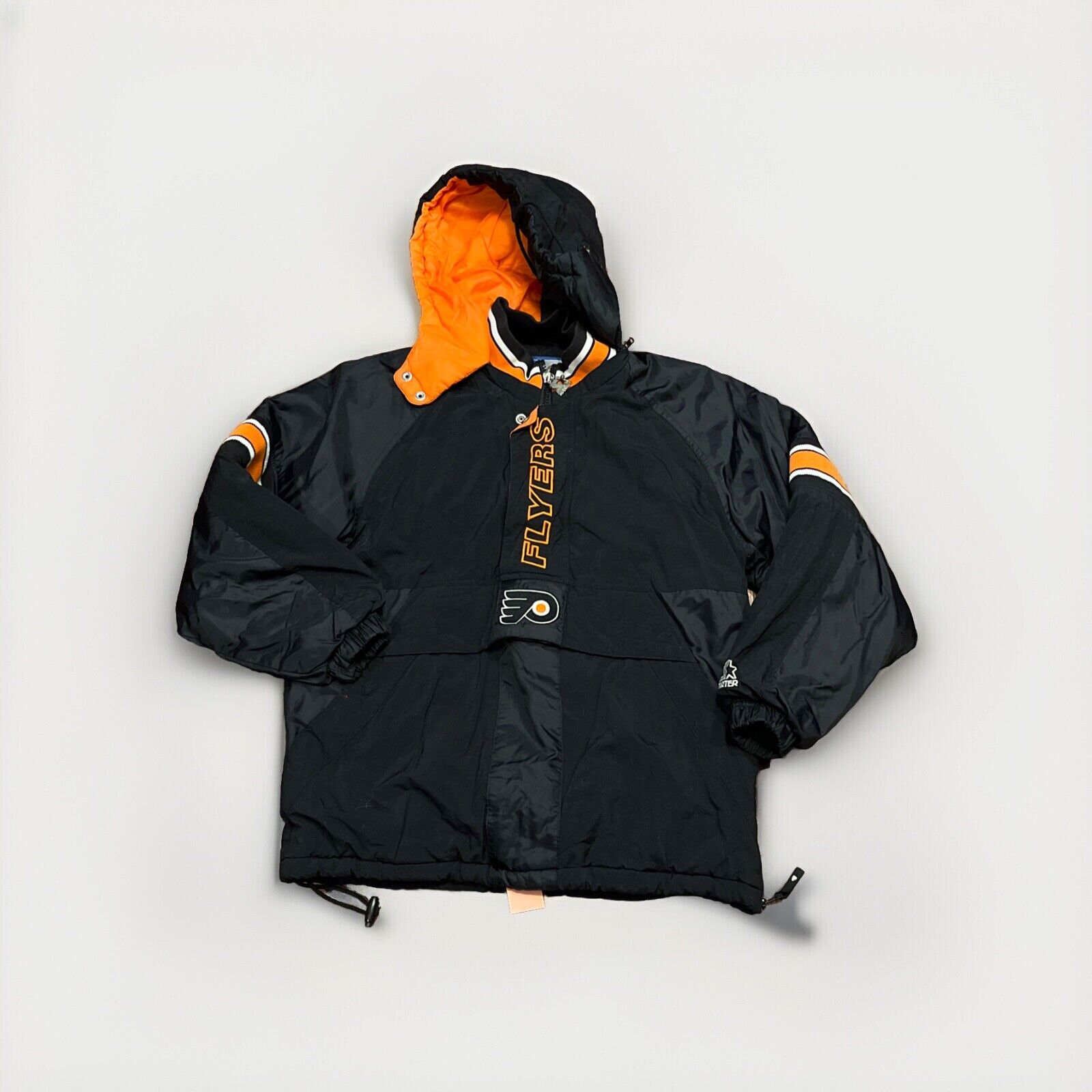 Vintage 90s Starter Philadelphia Flyers Pullover Hooded Coat