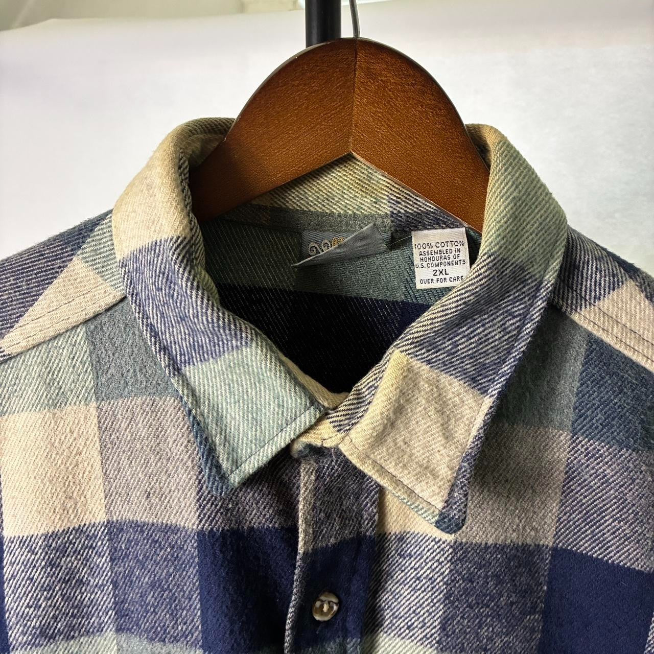 Vintage Blue Plaid Ozark Wilderness Heavy Flannel Shirt Shacket