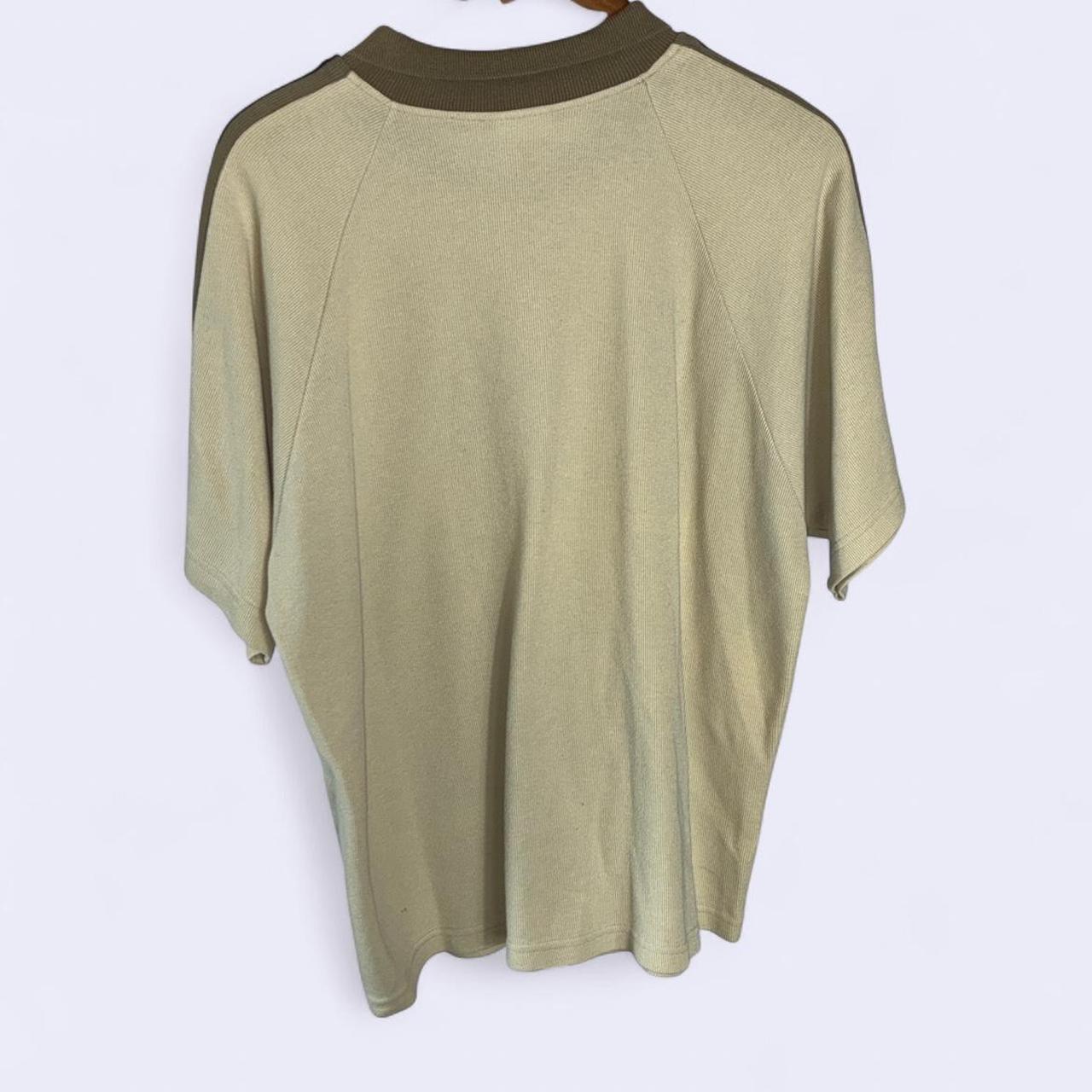 Y2K Wooden Dog Tan Quarter Zip Knit Polo