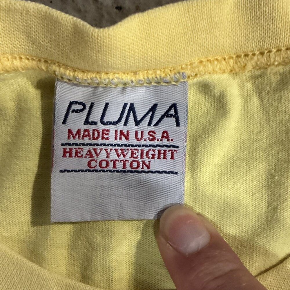 Vintage 90s Pluma Heavyweight Cotton Made in USA Blank Tee