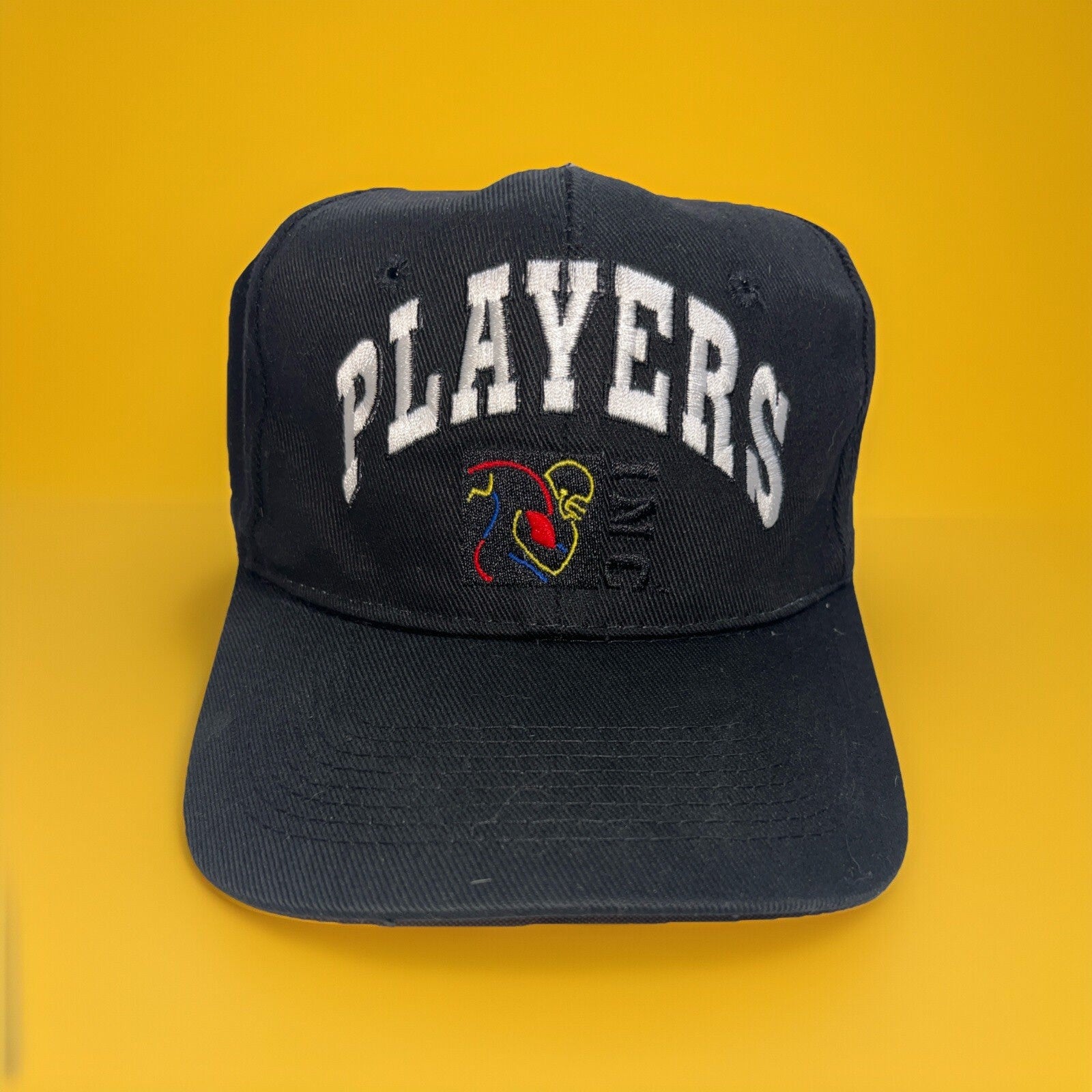 Vintage 90s Players Inc NFL Football Strapback Hat Black