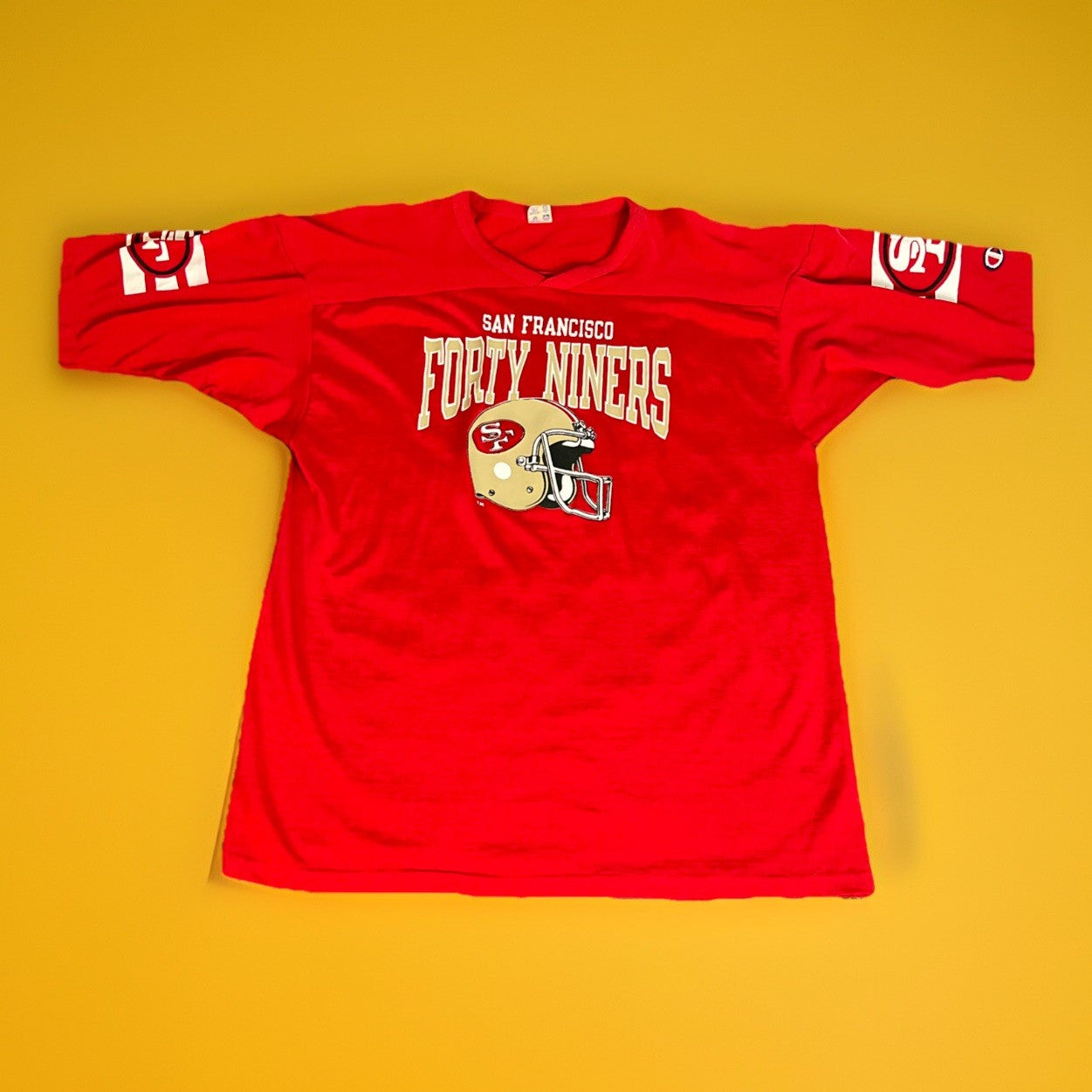 Vintage 80s Champion San Francisco 49ers Jersey Tee Single Stitch Made In USA