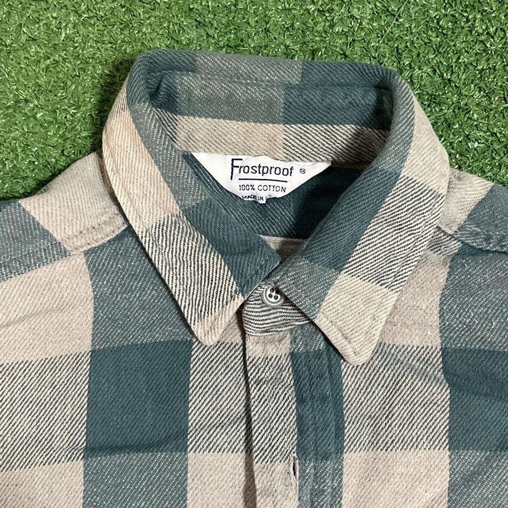 Vintage Frostproof Flannel Shirt Size L Button up Plaid Multicolor Made In USA