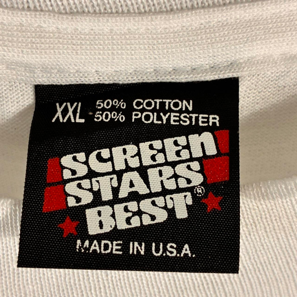 Screen Stars Men's White and Green T-shirt