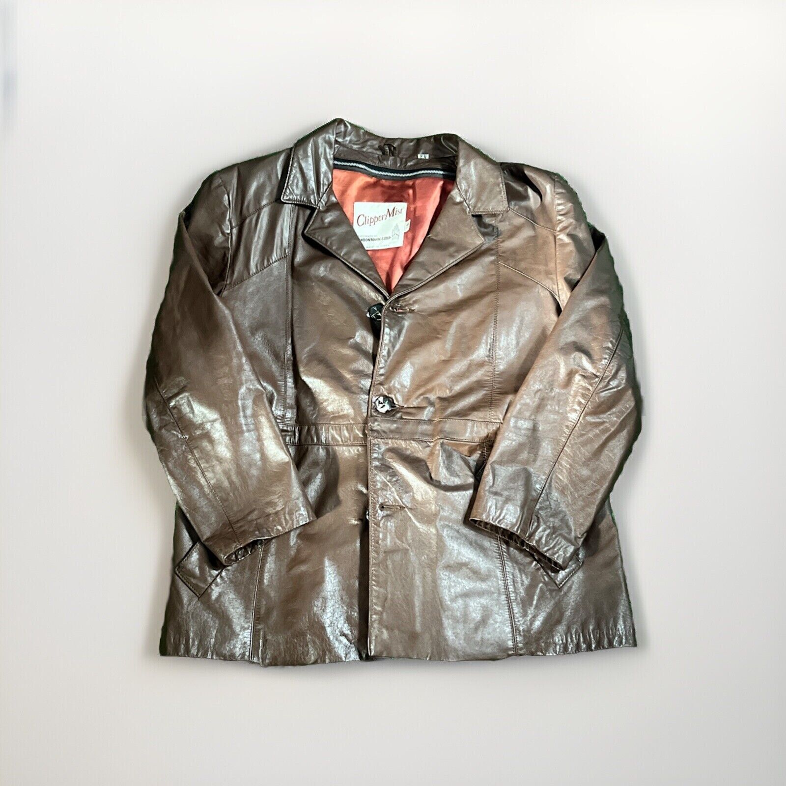 Vintage 70s Clipper Mist Genuine Leather Jacket