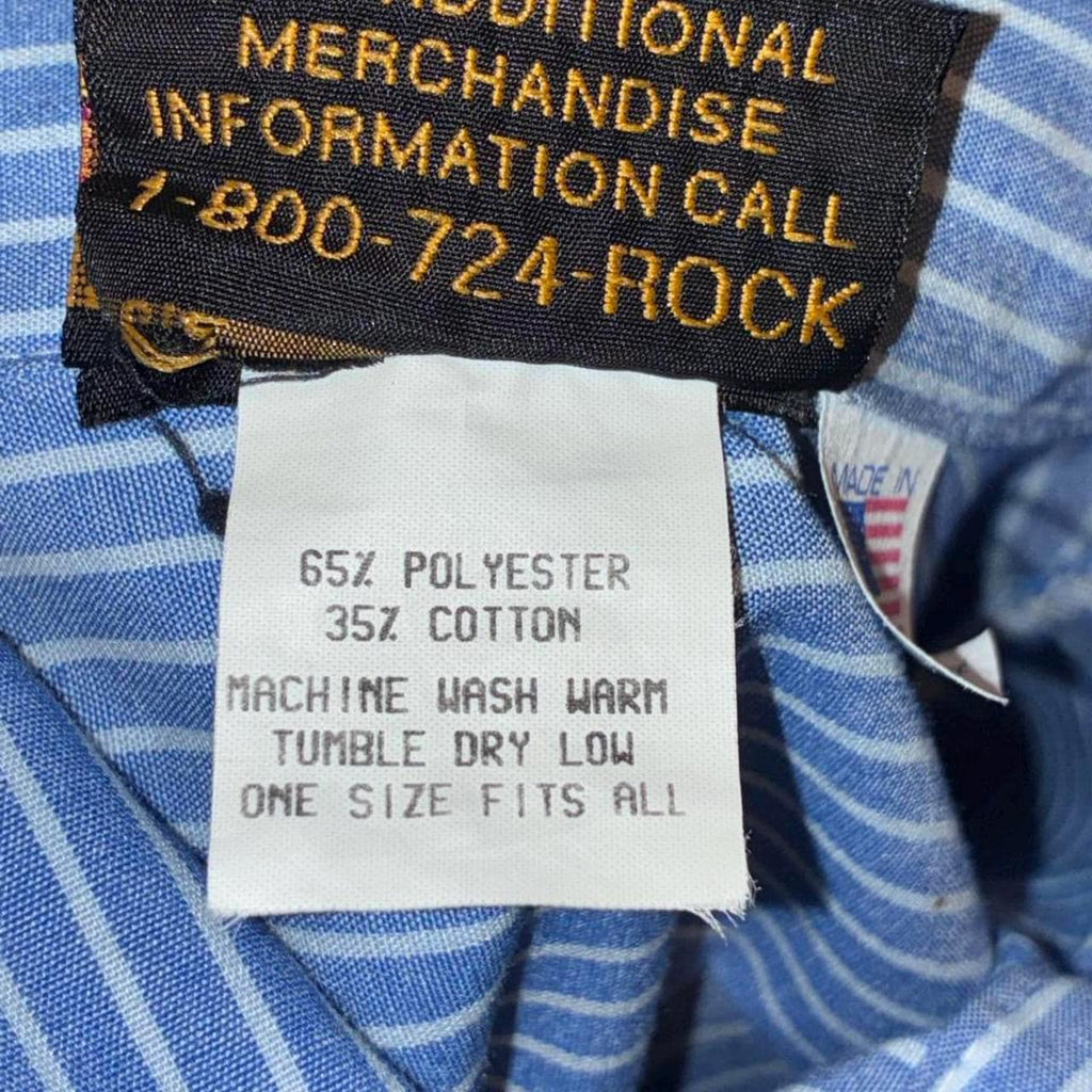 Vintage Brokum Live band 90’s blue striped work shirt