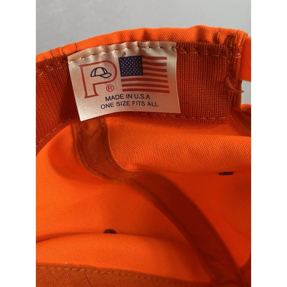 Vintage Whitetail Deer Hat Cap Mens Orange Hunting Outdoors