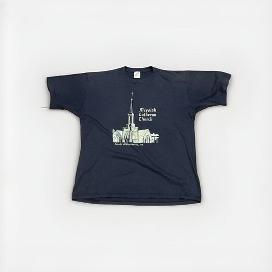 Vintage Messiah Lutheran Church Jerzees Single Stitch T Shirt