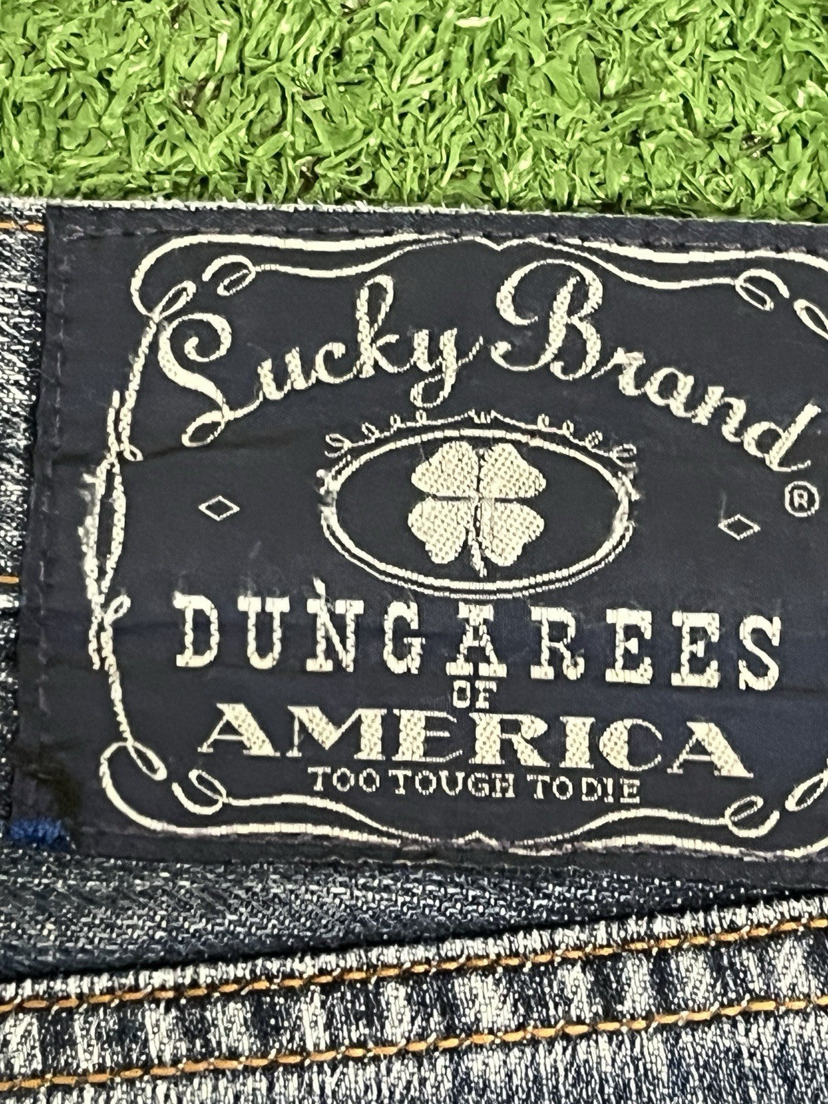 Custom Denim Lucky Brand Jean Shorts Blue USA Jorts Light Wash Oni Mask Sz 36