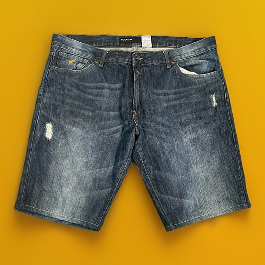 Rocawear Custom Jean Shorts Mens Sz 40 Denim Jorts Hip Hop Baggy Skater