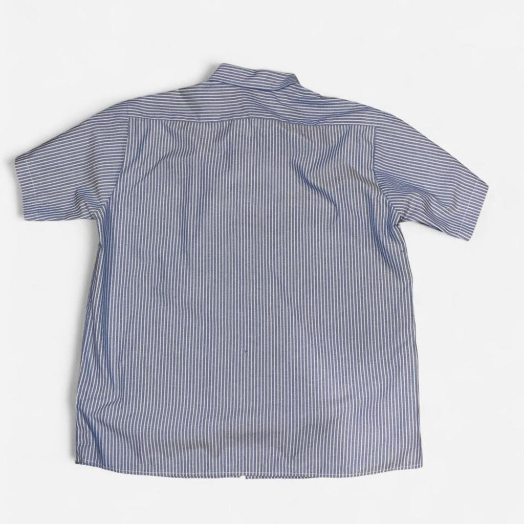 Vintage Brokum Live band 90’s blue striped work shirt