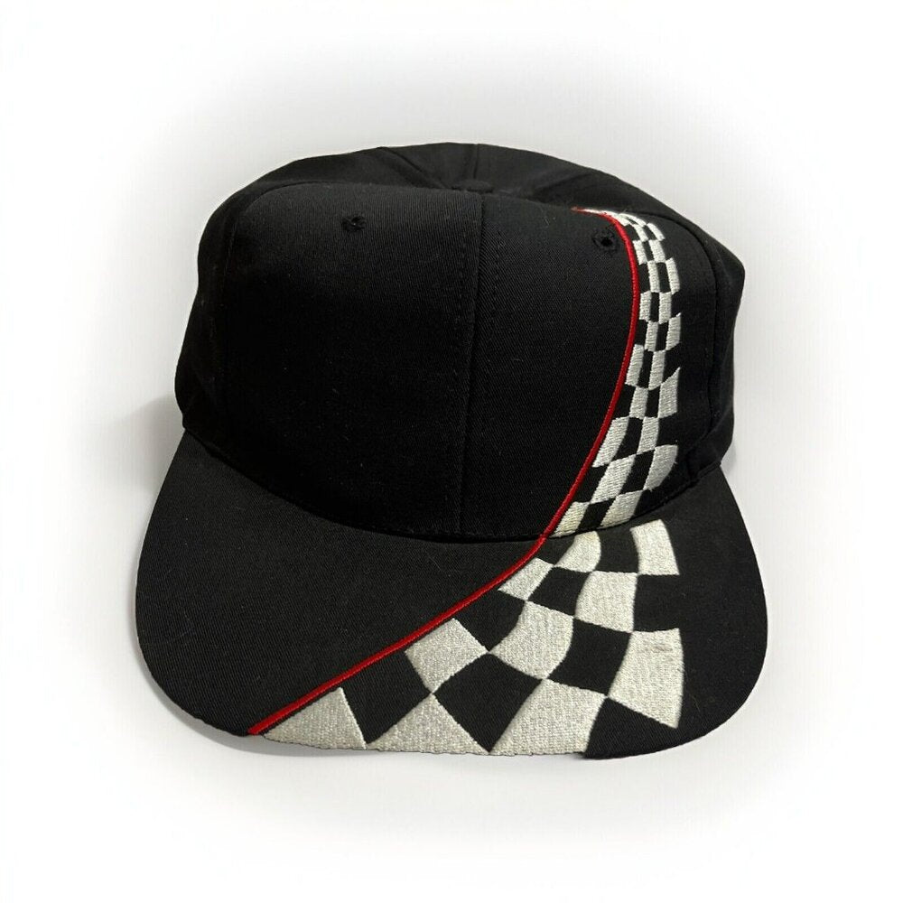 Vintage 90s Checkered Flag Snapback Hat