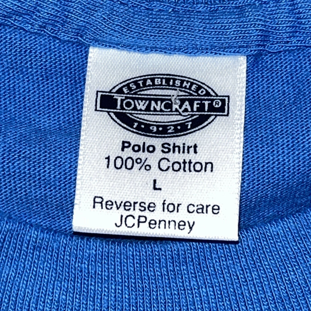 Vintage 70s Towncraft JCPenney Blank Pocket T Shirt Blue Sz L