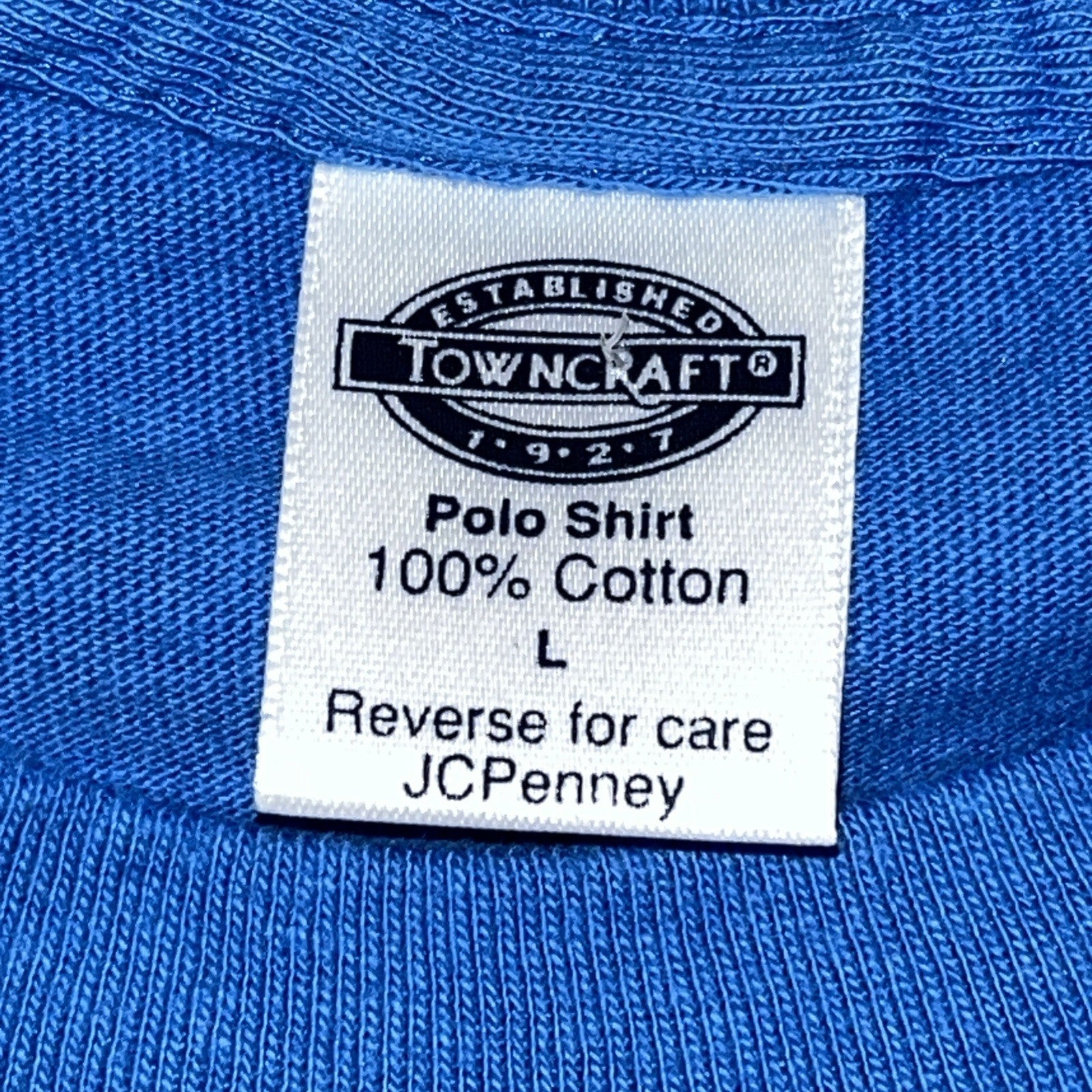 Vintage 70s Towncraft JCPenney Blank Pocket T Shirt Blue Sz L