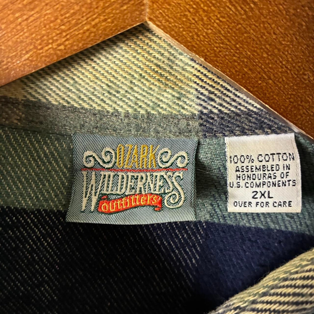 Vintage Blue Plaid Ozark Wilderness Heavy Flannel Shirt Shacket