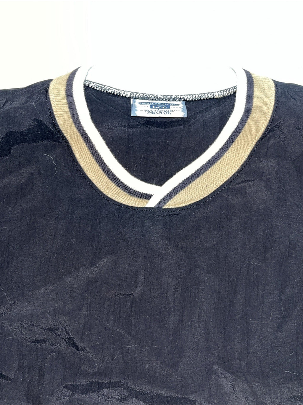 Vintage Lee Pullover Jacket Sz L Black Tan Windbreaker Shirt USA 90s Boxy Fit