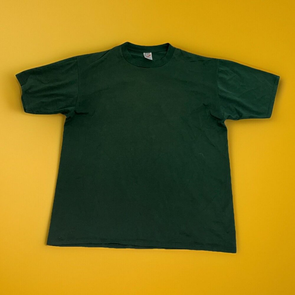 Vintage 90s Jerzees 50/50 Blank T-Shirt Mens XL Forrest Green Tee Boxy Fit