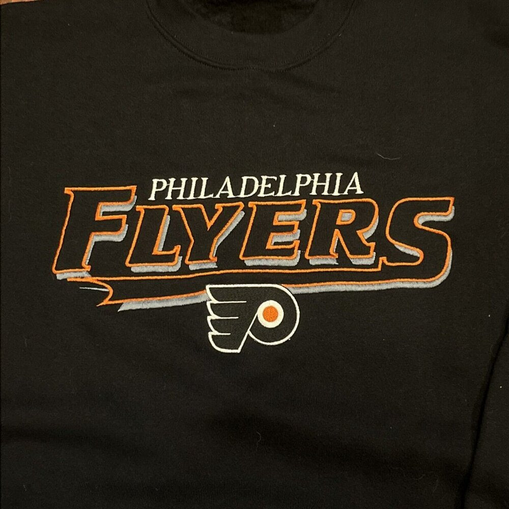 Vintage Philadelphia Flyers Embroidered Logo 7 Crewneck Sweatshirt