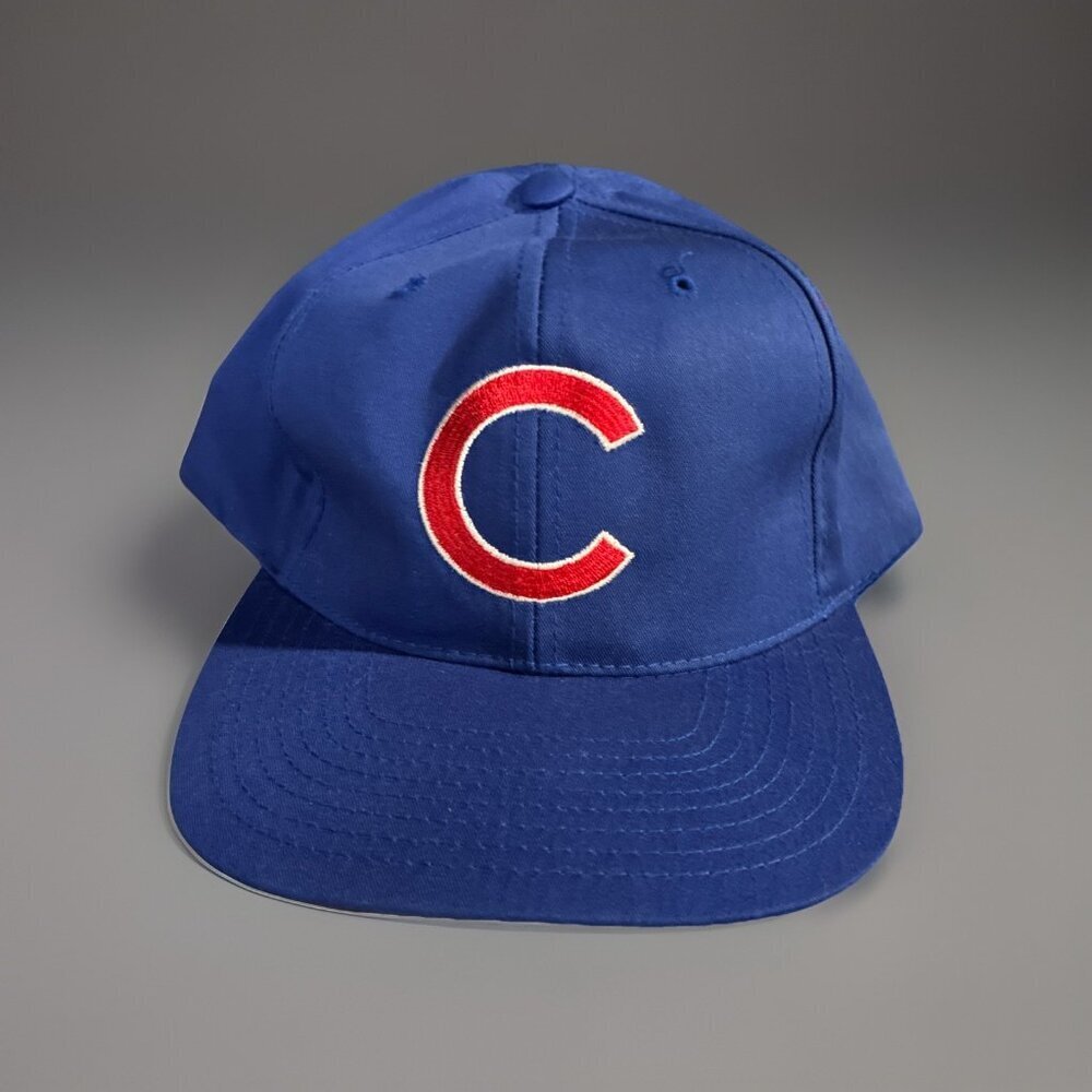 Vintage 90s MLB Chicago Cubs Headmaster Baseball Promo Snapback Hat 1996