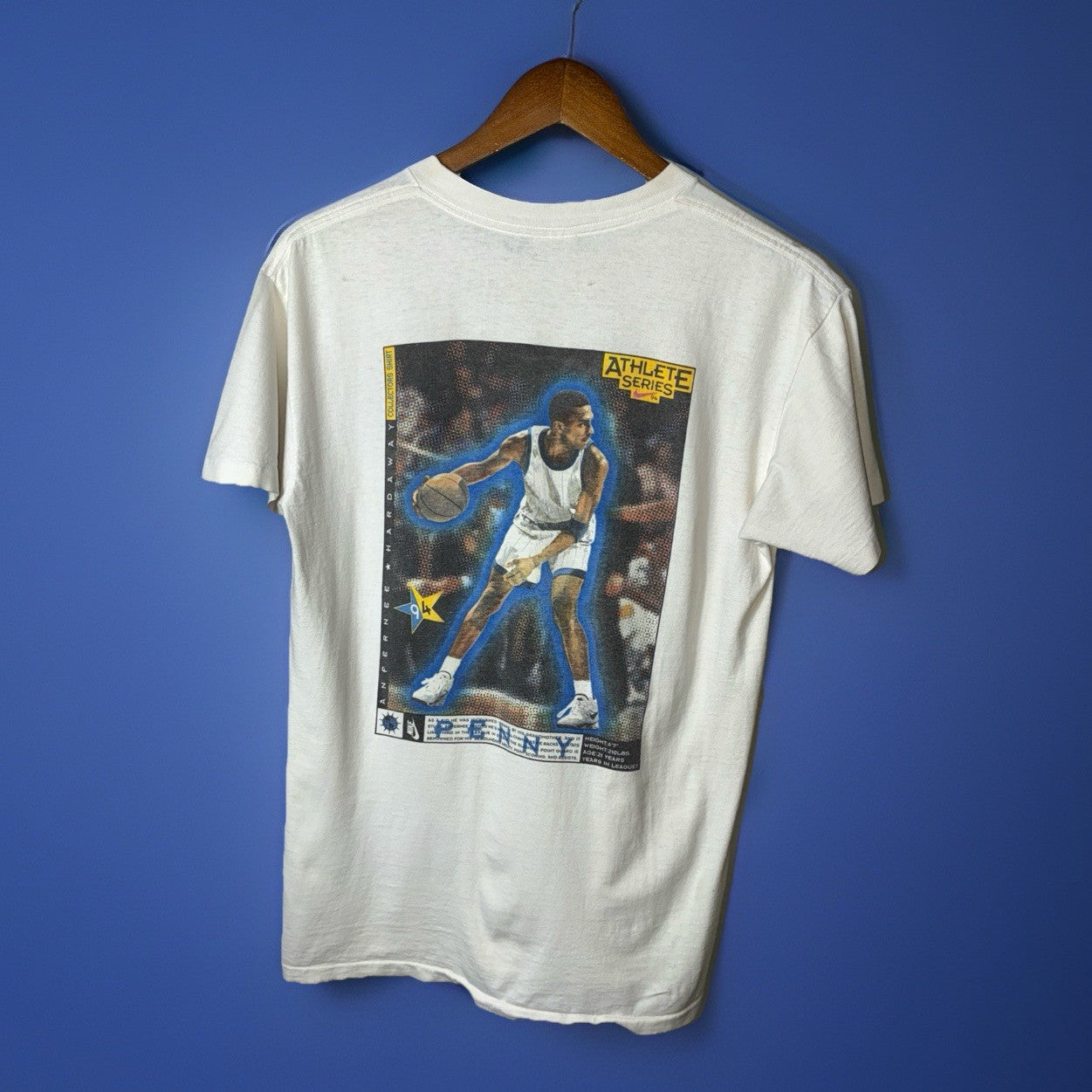 Vintage 90s Penny Hardaway Nike Gray Tag T-Shirt Single Stitch