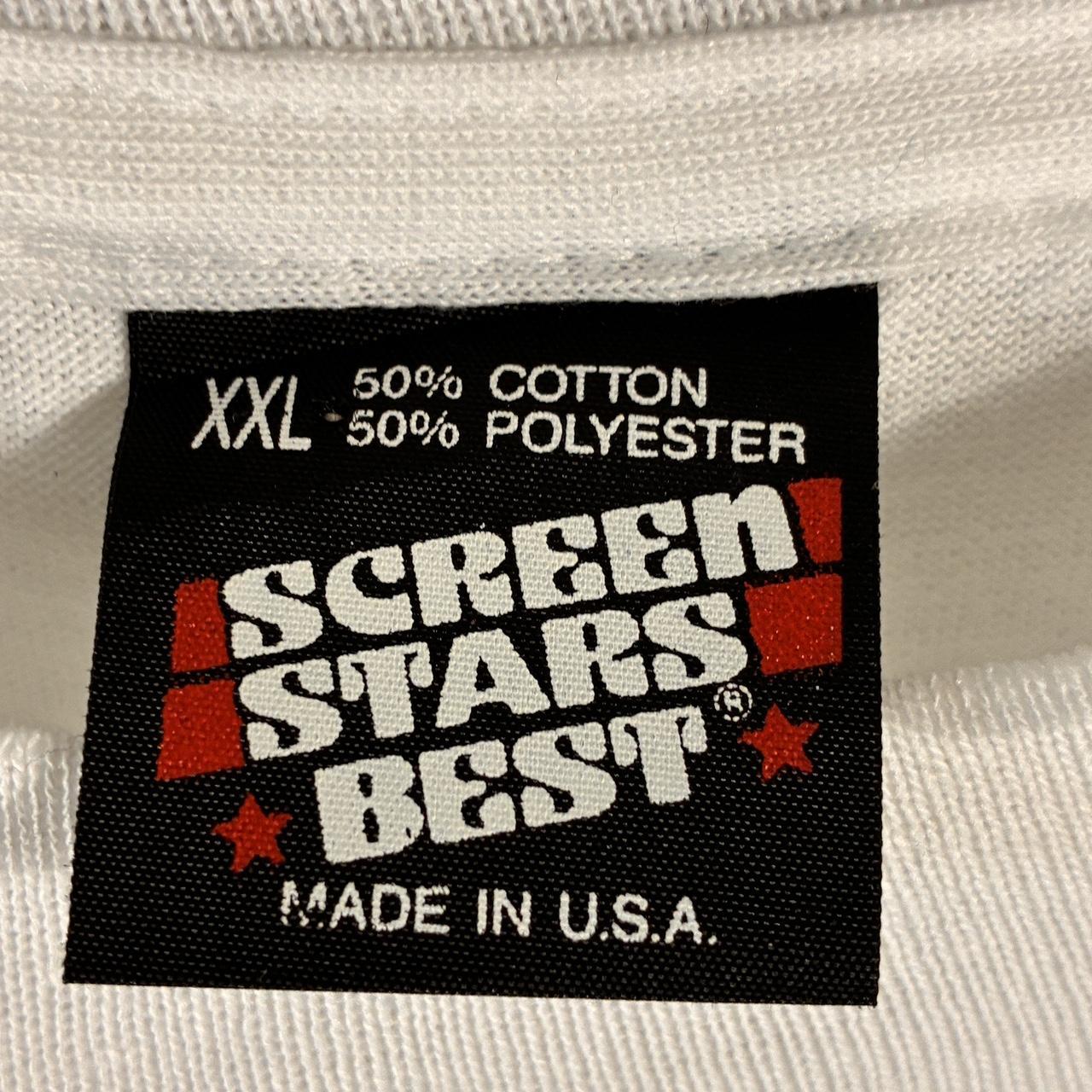 Screen Stars Men's White and Green T-shirt