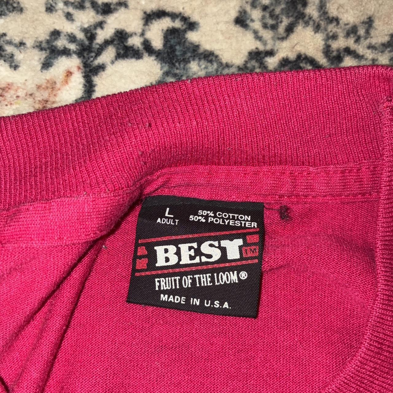 Fruit of the Loom Men's Pink and Red T-shirt